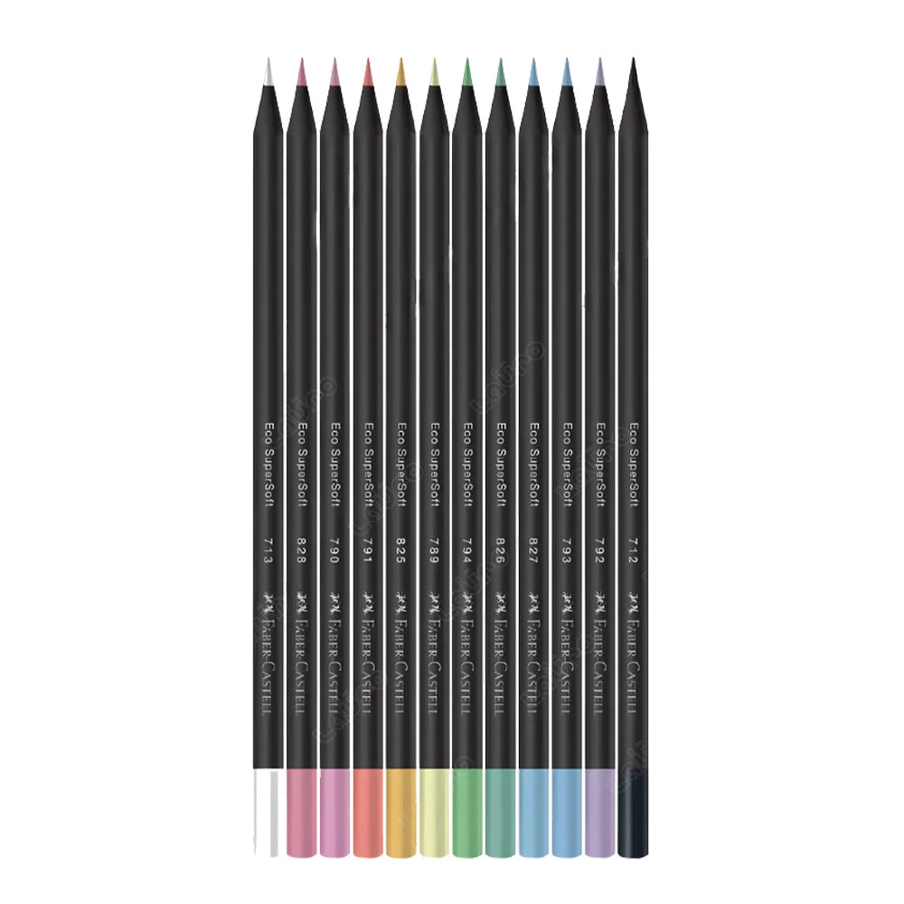 Crayón Faber-Castell SuperSoft 12 Colores Pastel