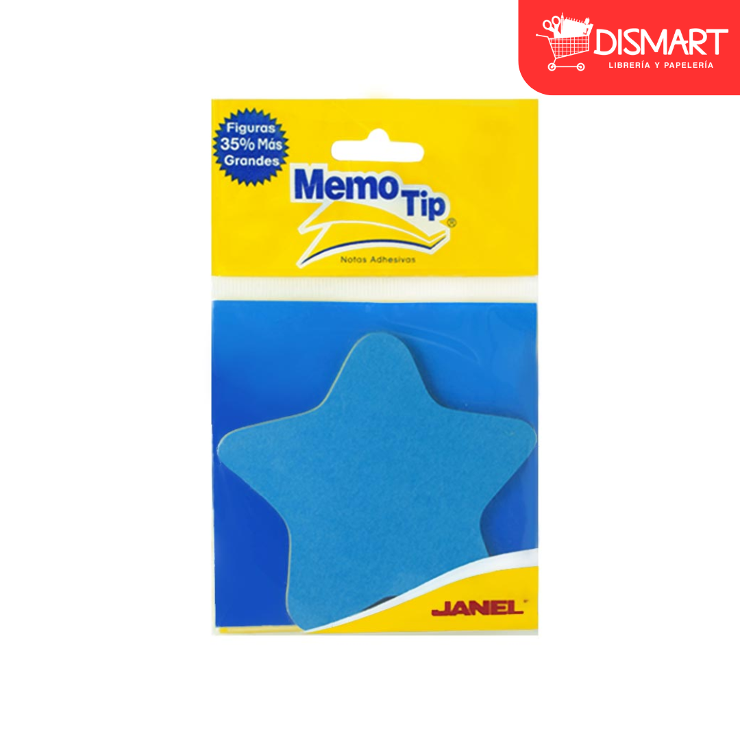 Block de Notas adhesivas estrella 3.2 x 3.2" 50H Neon Memotip