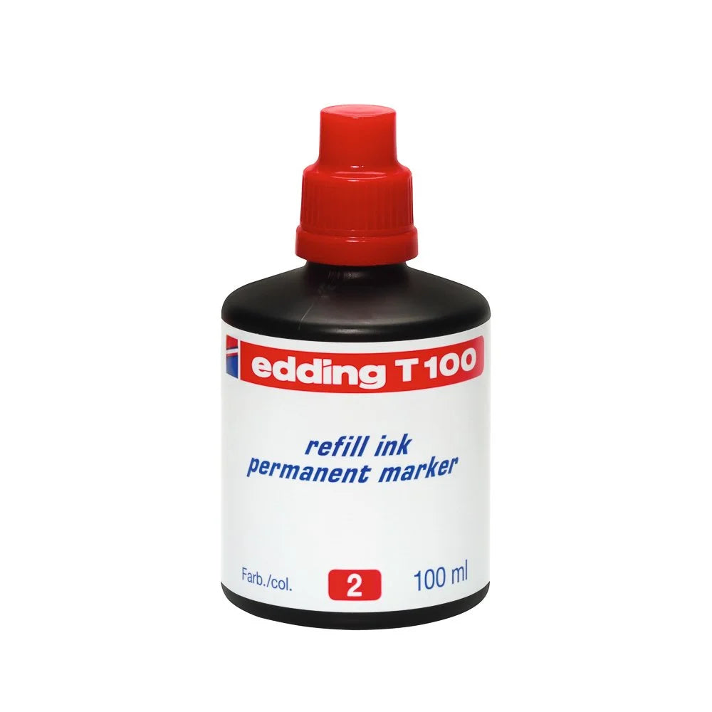 Tinta Permanente Edding T-100 Rojo 100ml