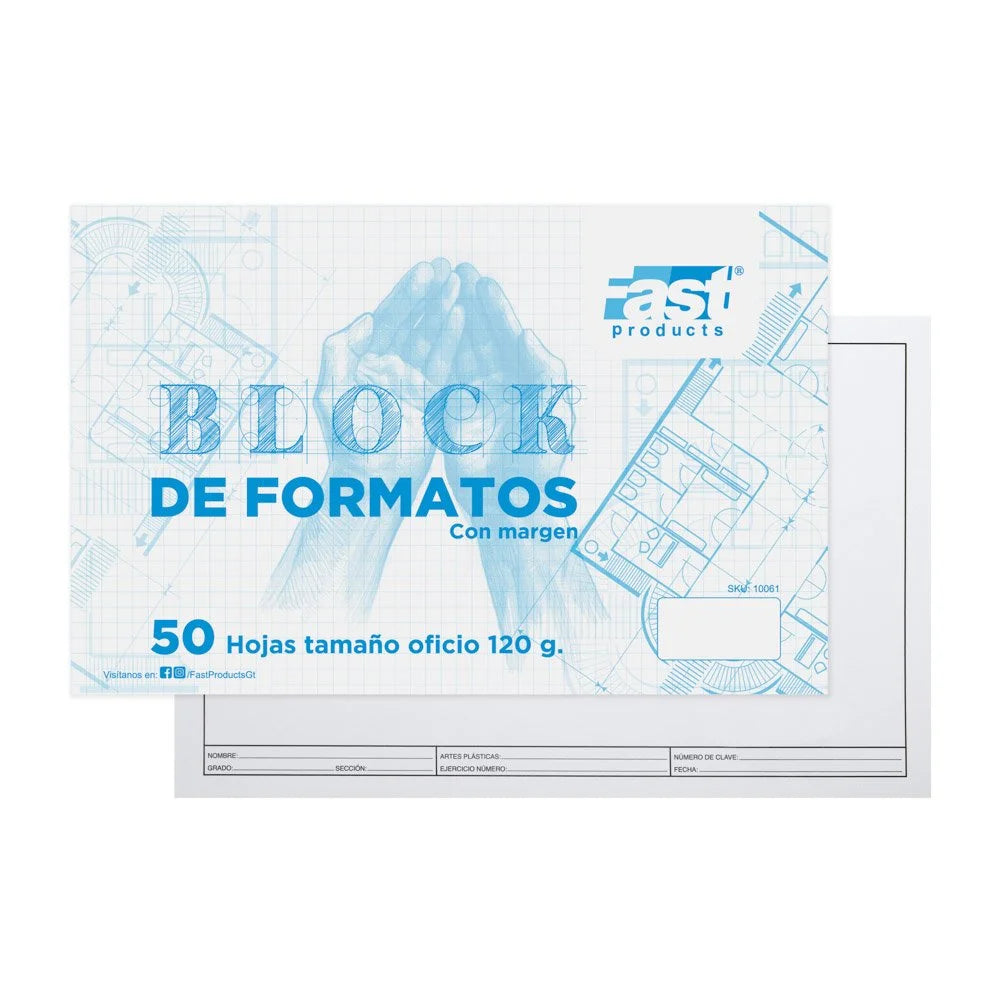 Block Formato Marginado Oficio 50H Bond 120gr Fast