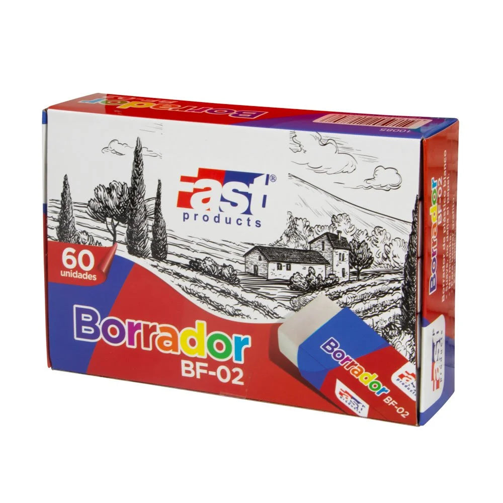 Borrador Fast BF02 Blanco Plastico Mediano