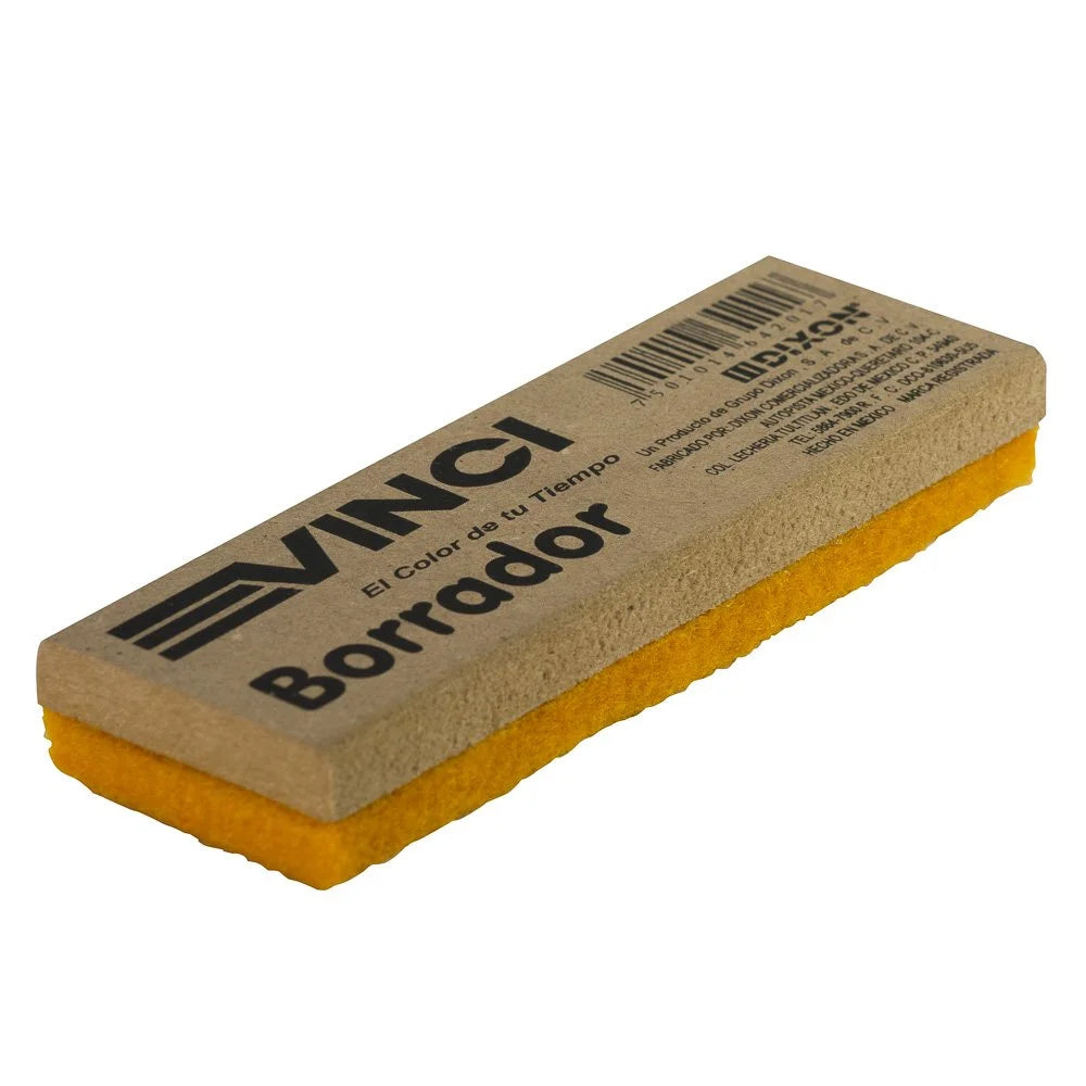 Almohadilla Pizarrón Base Madera Felpa Amarilla Vinci