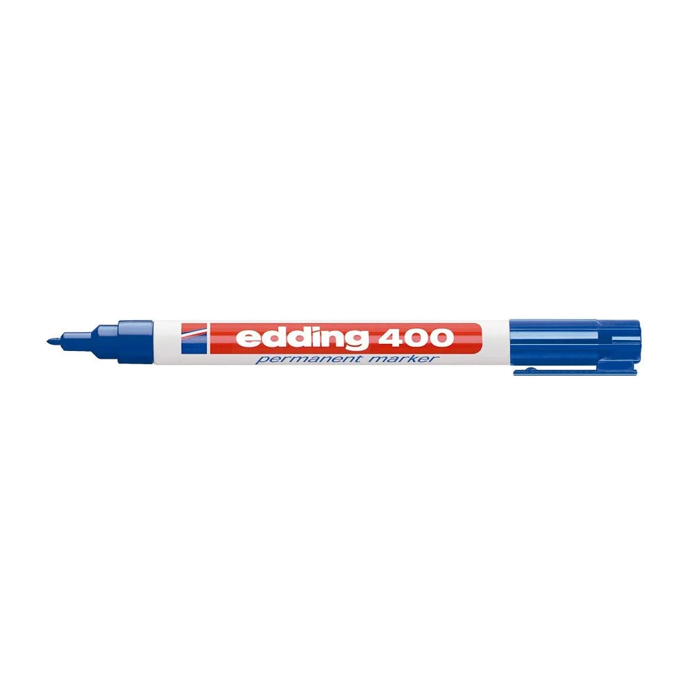 Marcador Permanente Edding 400 Punta Fina Azul