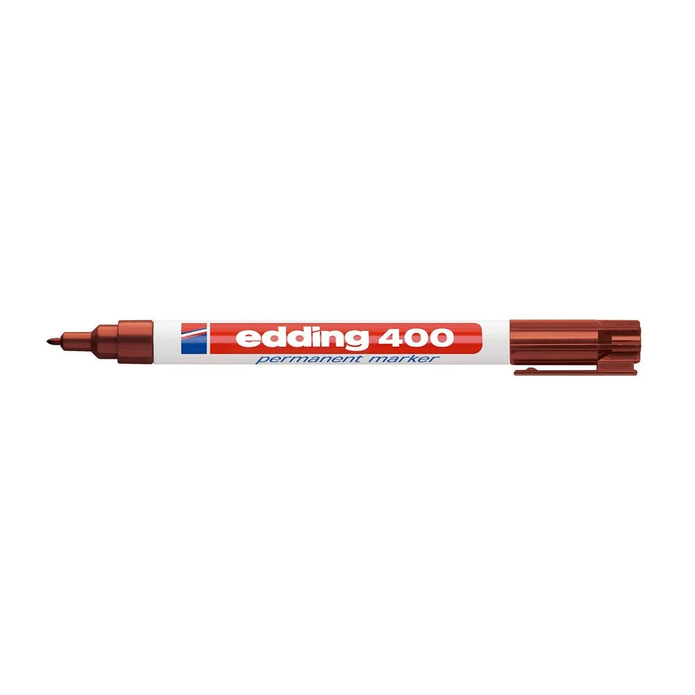 Marcador Permanente Edding 400 Punta Fina Café