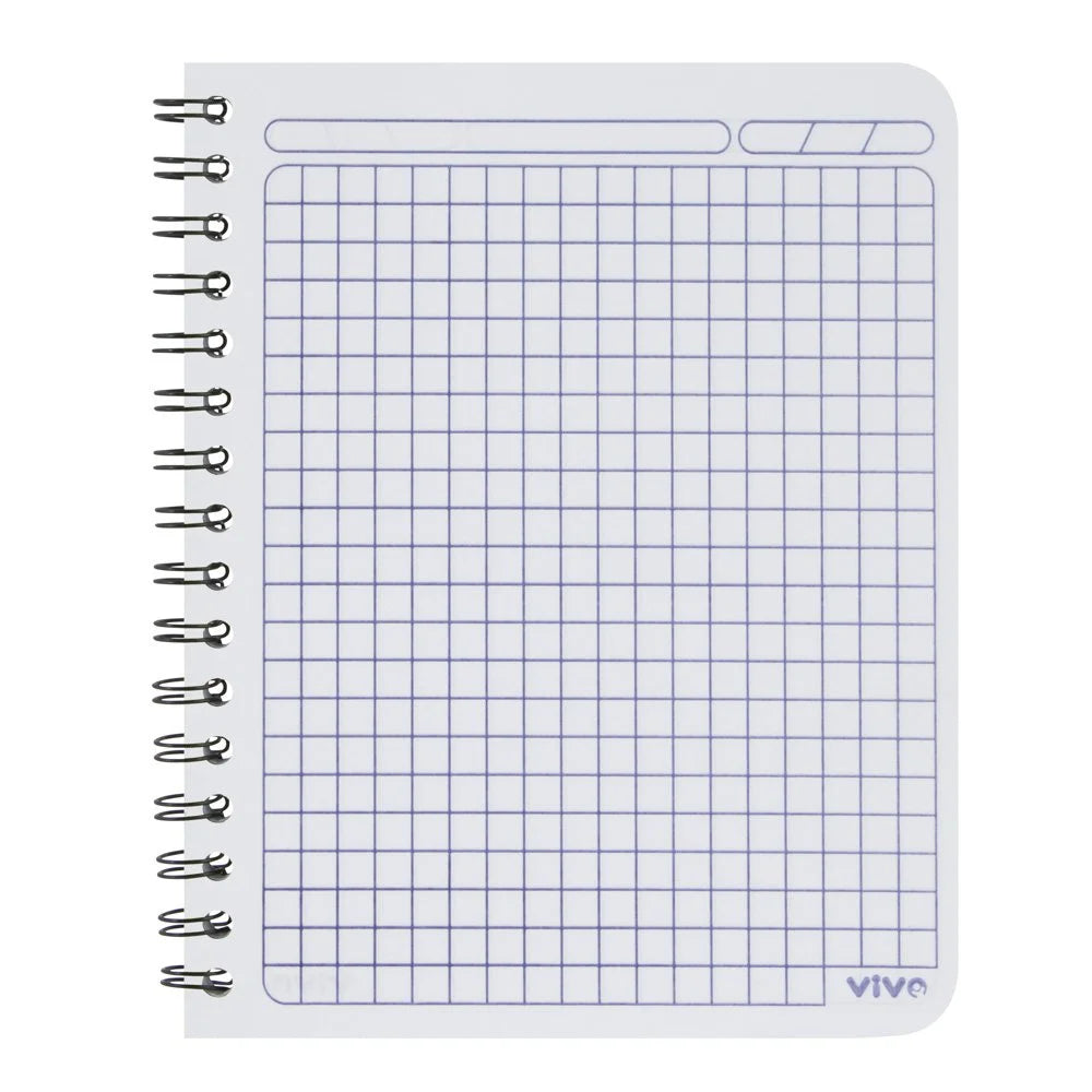 Cuaderno Espiral 70H Media Carta Vivo #2 239947 Cuadros 8mm