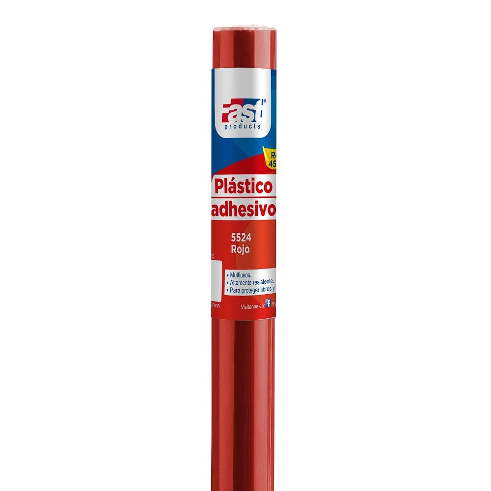 Plástico Adhesivo Fast Contac 45x3mt Rojo