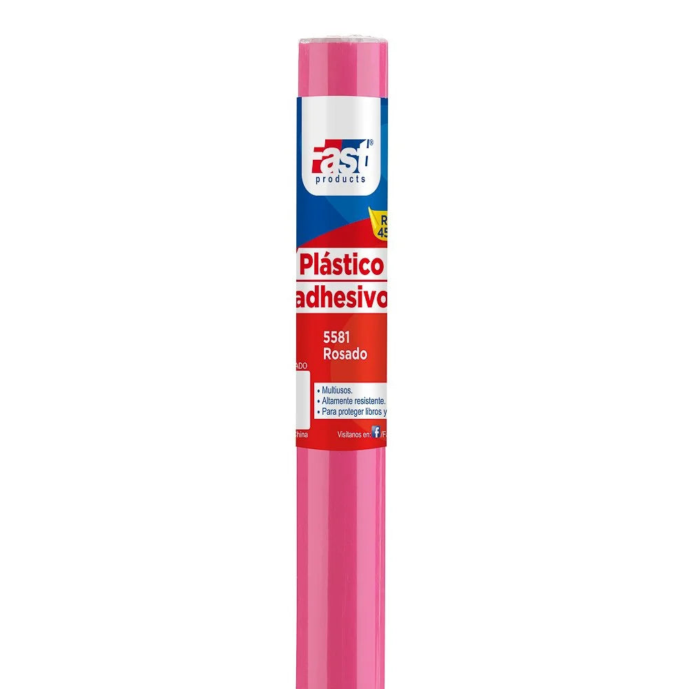 Plástico Adhesivo Fast Contac 45x3mt Rosado