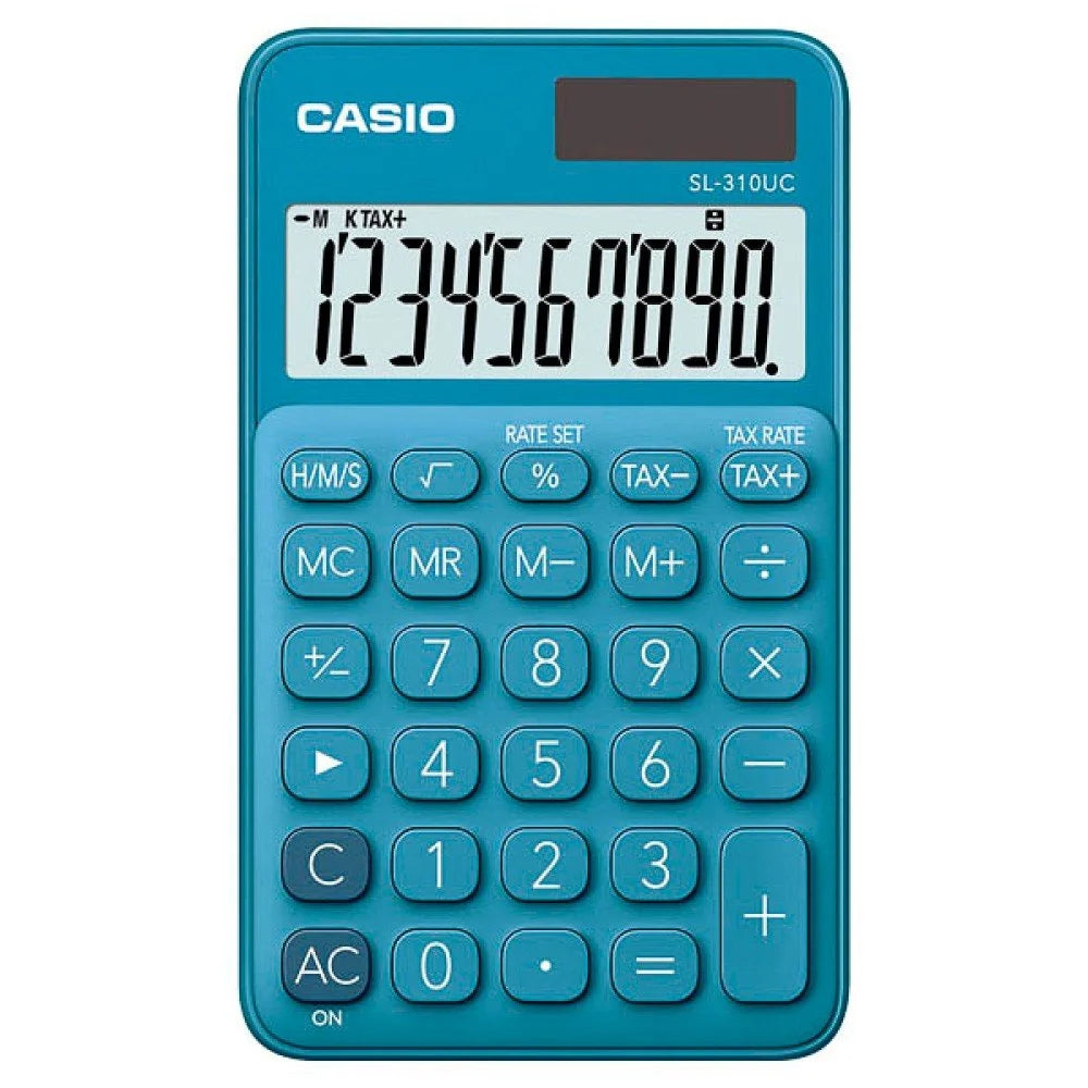 CALCULADORA DE BOLSILLO CASIO SL-310UC-BU 10 DIGITOS CELESTE