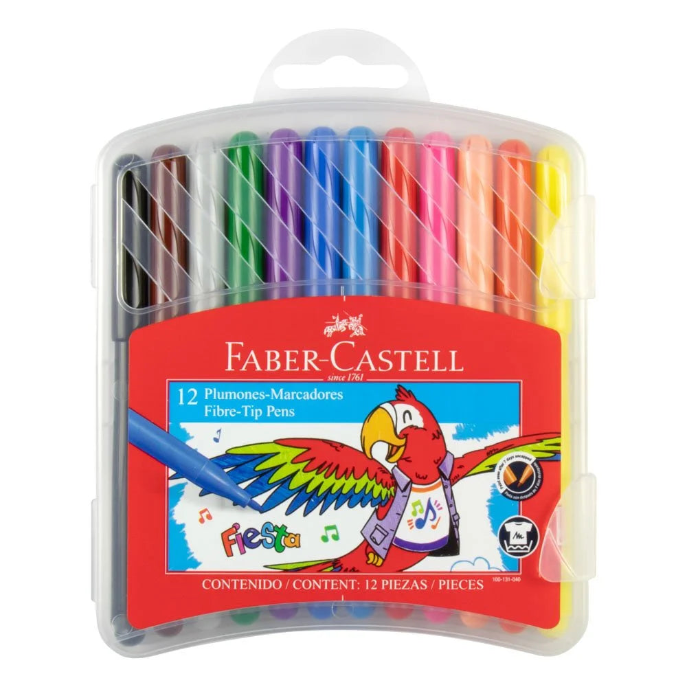 Marcador Estuche Plastico Faber Castell 555316 12c Delgado