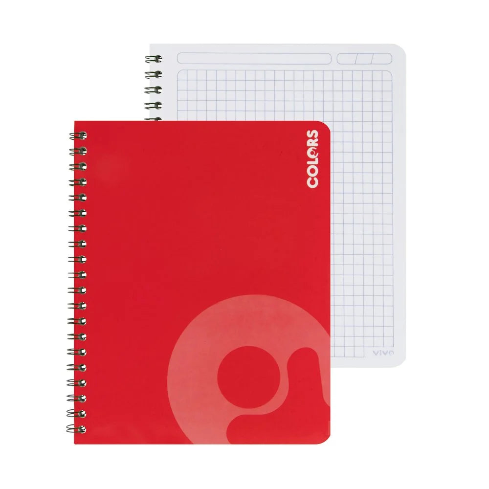 Cuaderno Espiral 100H Vivo 239954 Cuadros Doble Anillo