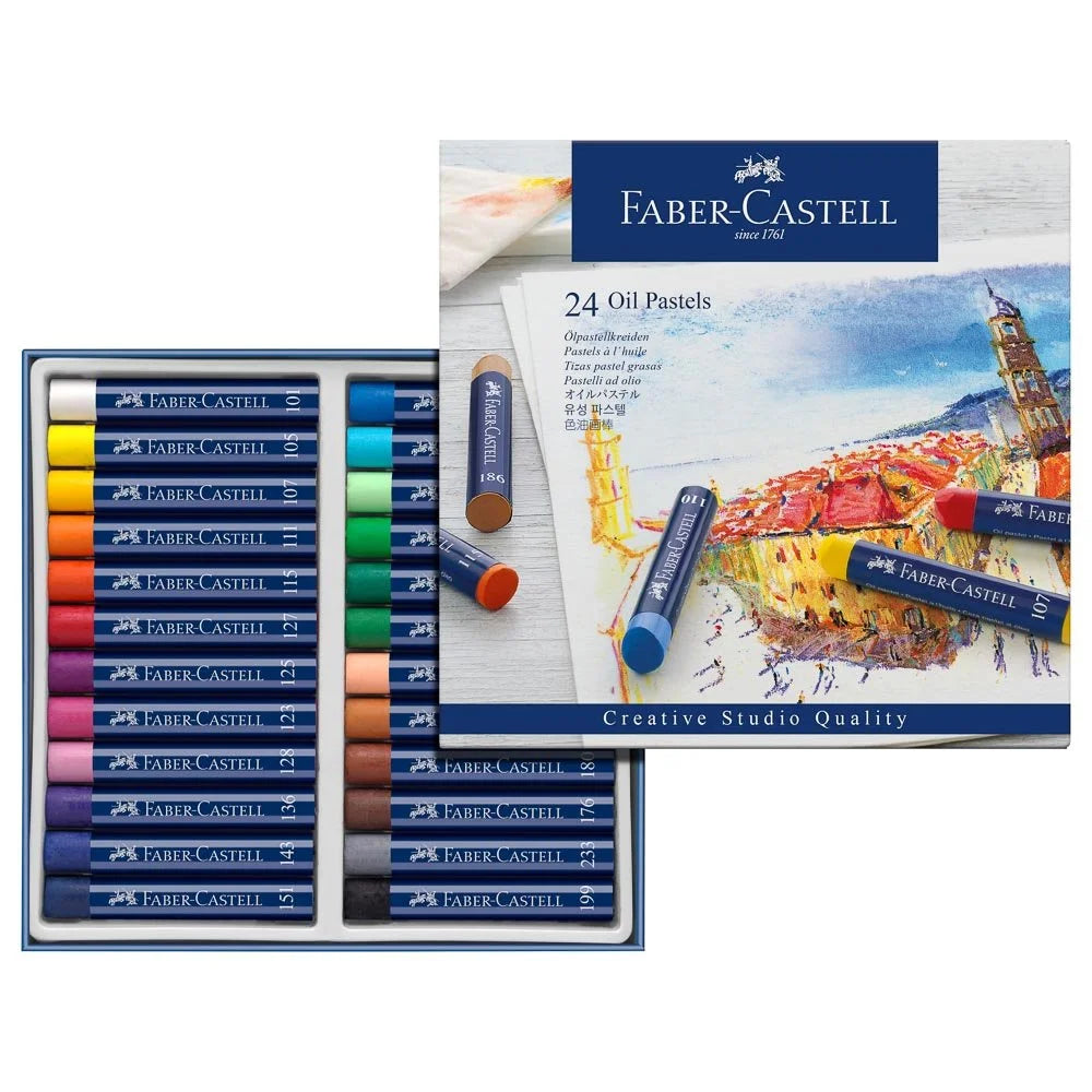 Crayón Pastel Faber Castell 127024 Grasosos (Oil) 24 Colores