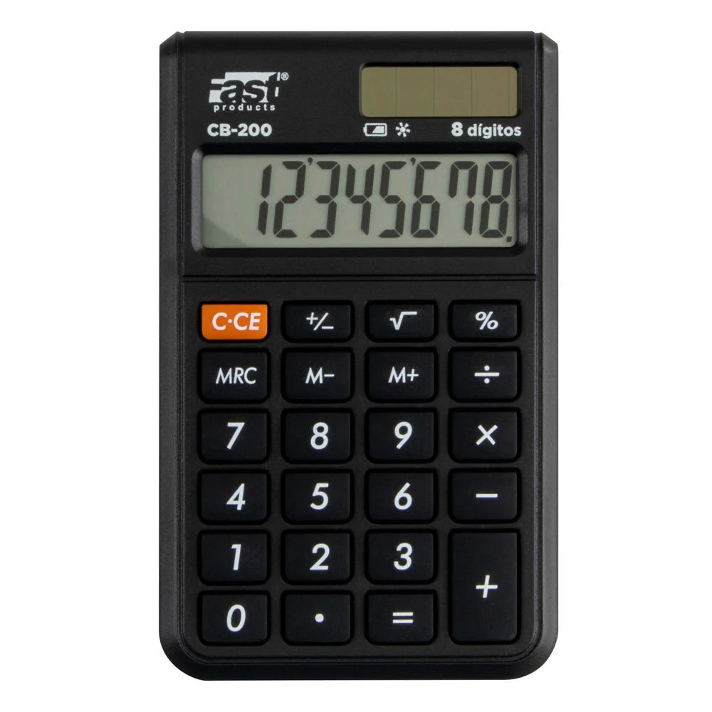 CALCULADORA DE BOLSILLO FAST CB-200 8 DIGITOS NEGRO