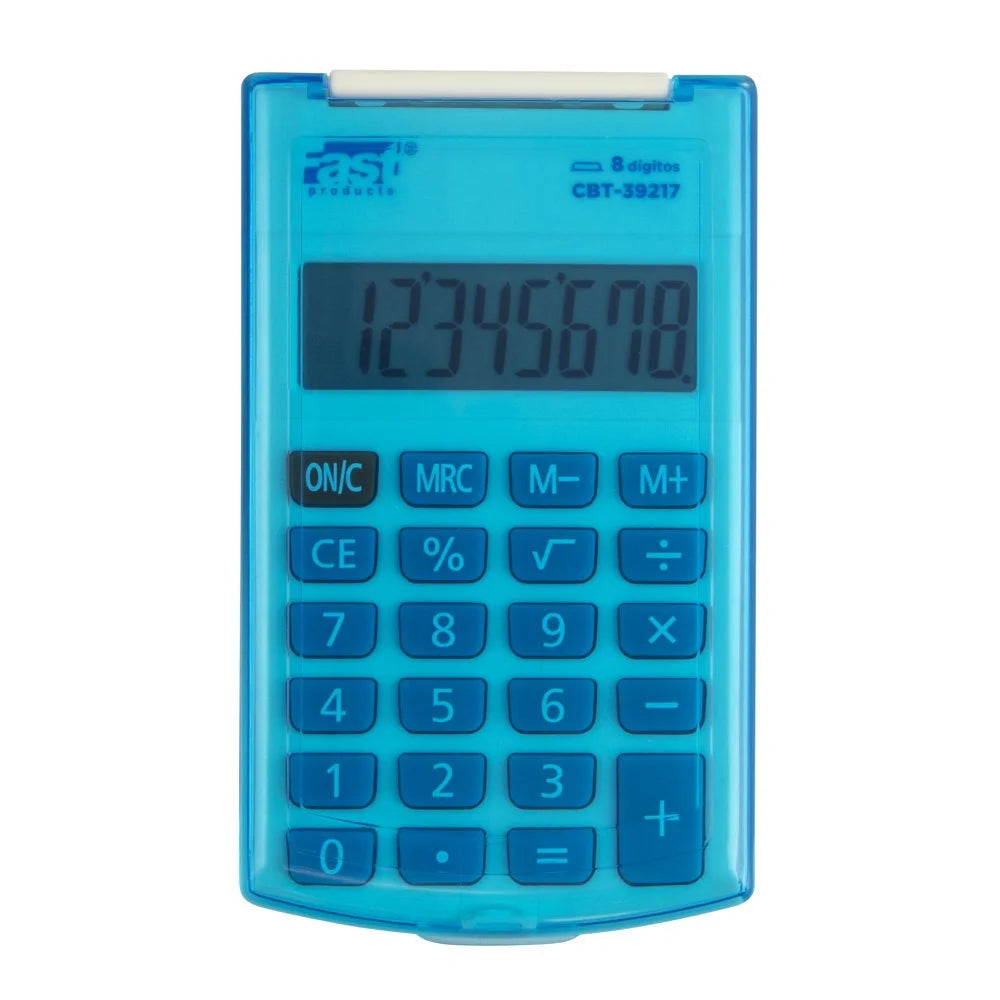CALCULADORA DE BOLSILLO FAST CBT-39217 8 DIGITOS CELESTE