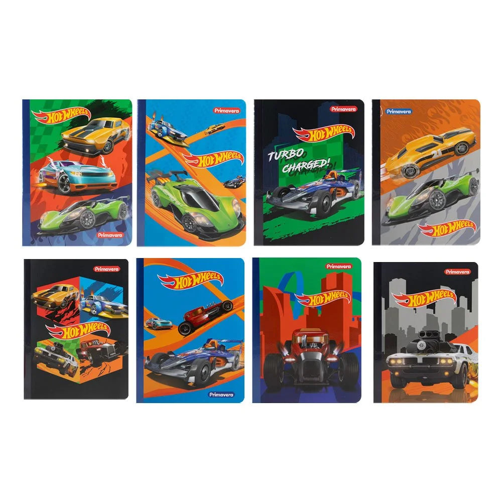 Cuaderno Cosido 100H Primavera Hot Wheels Lineas