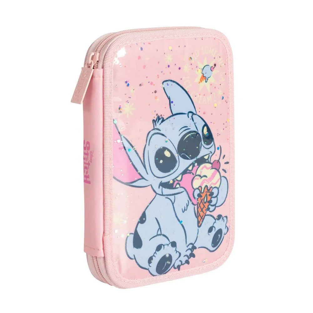 Estuche Portalapices Mooving 1520244 Stitch Rosado