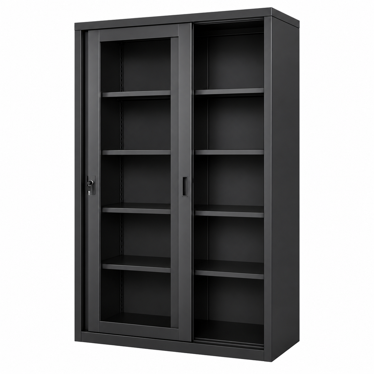 Armario de Metál C-19N con Puertas de Vidrio Color negro