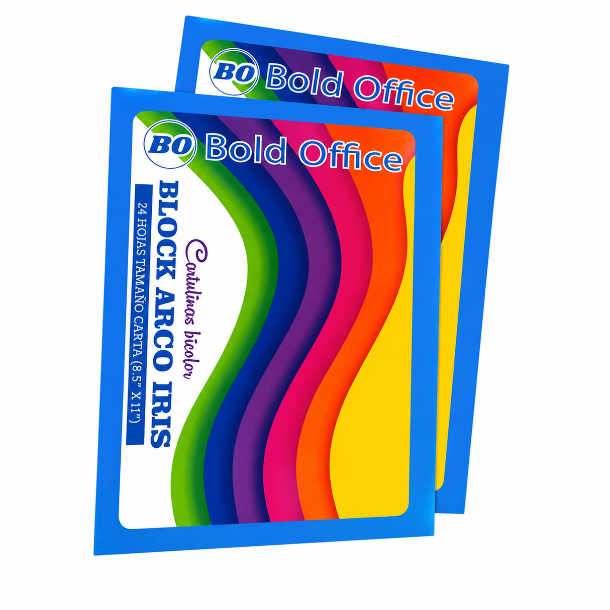 Block Arcoiris Liso Bi-Color 24H Oficio