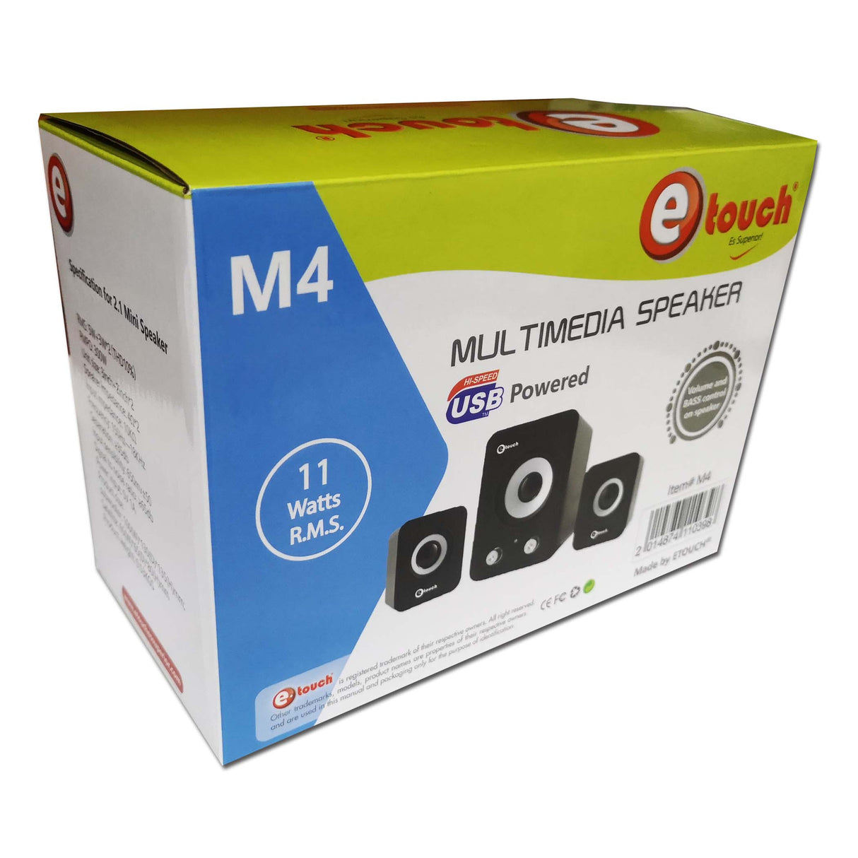 Bocina / parlante usb woofer y 2 bocinas satelitales 11 watts rms