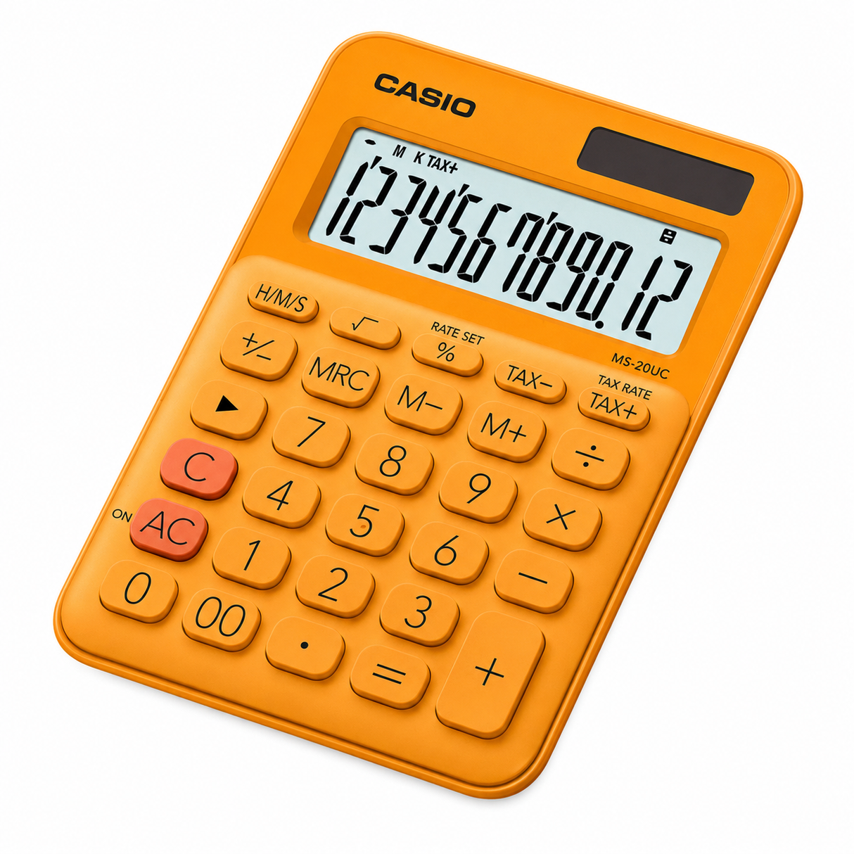 CALCULADORA DE ESCRITORIO CASIO MS-20UC-RG 12 DIGITOS NARANJA