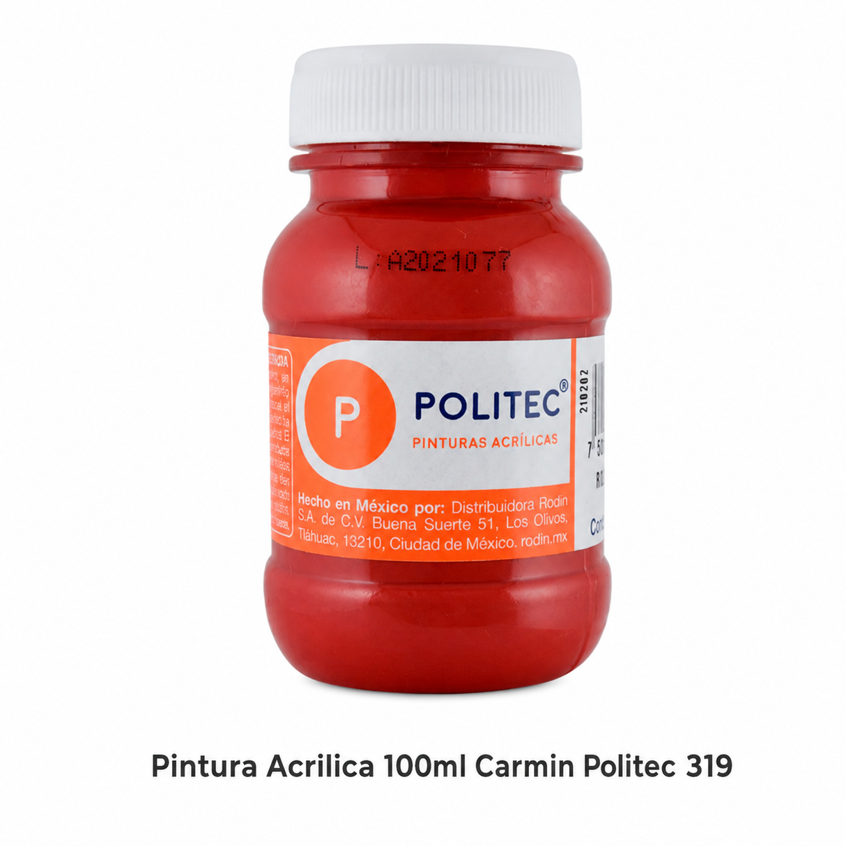Pintura Acrilica 100ml Carmin Politec 319