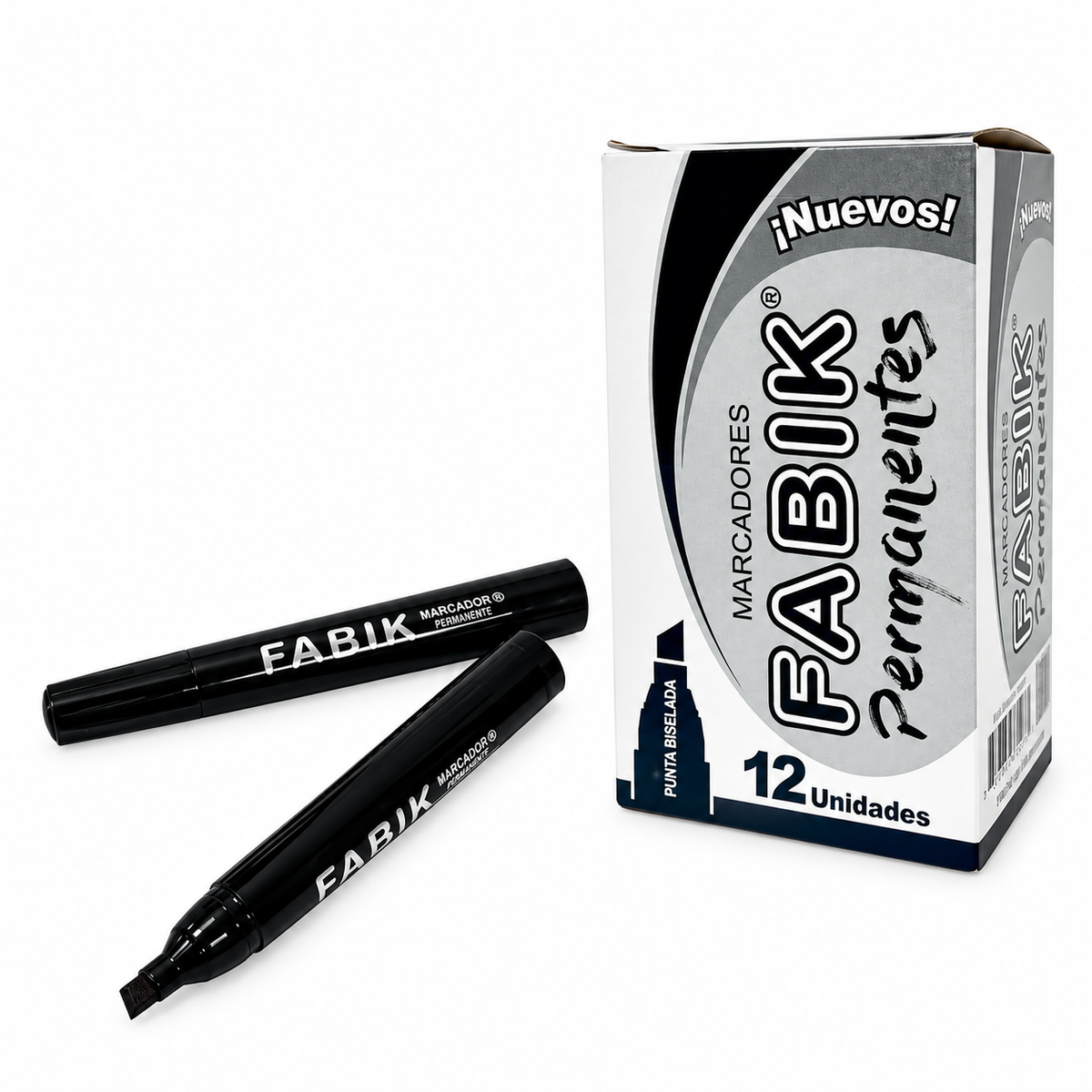 Marcador Permanente Fabik Punta Biselada Negro