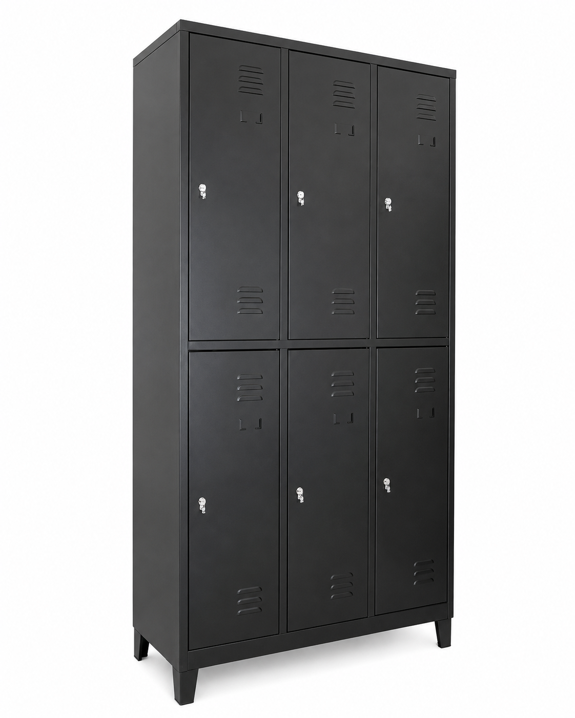 Locker Metálico 6 Puertas F-21N con Aldaba – Negro