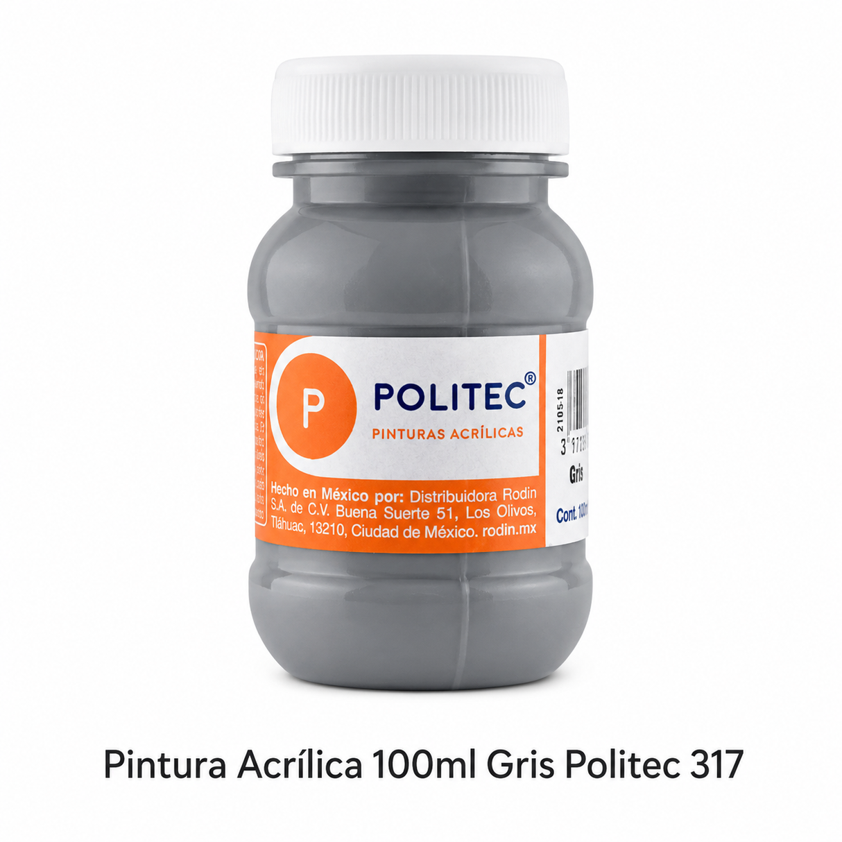 Pintura Acrilica 100ml Gris Politec 317