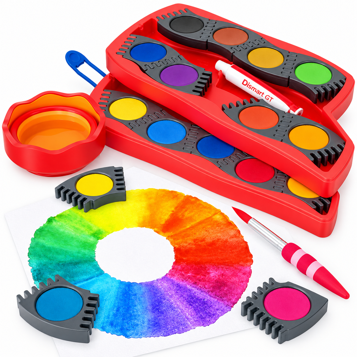 Acuarela Faber Castell 125031 24 colores Connector Paint Box Rojo