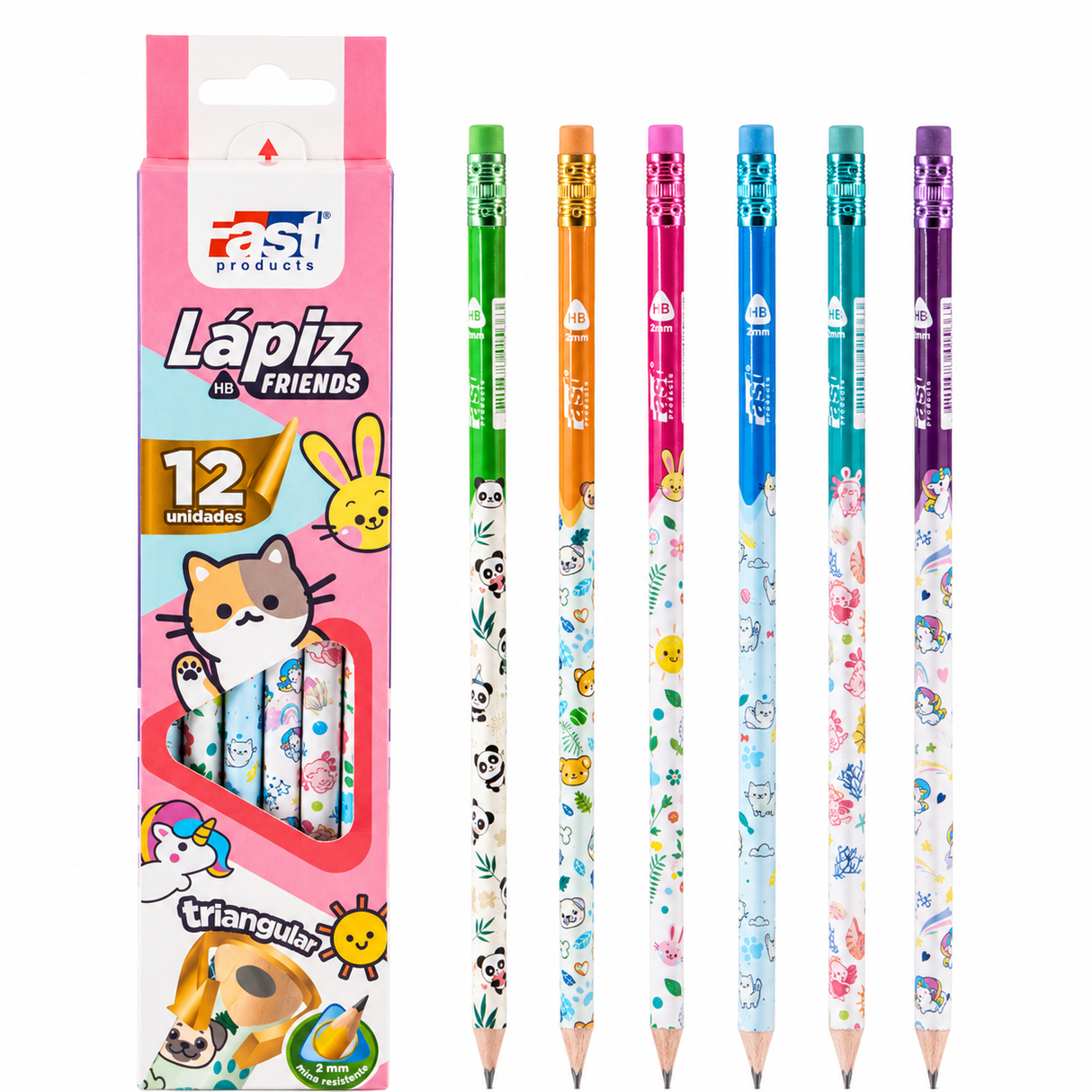 Lapiz Triangular Diseño Niña Fast