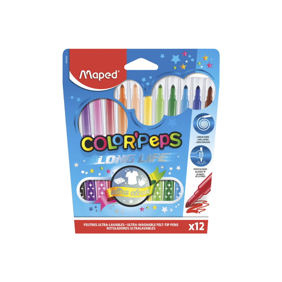 Marcador Estuche 12c Long Life Fino Maped