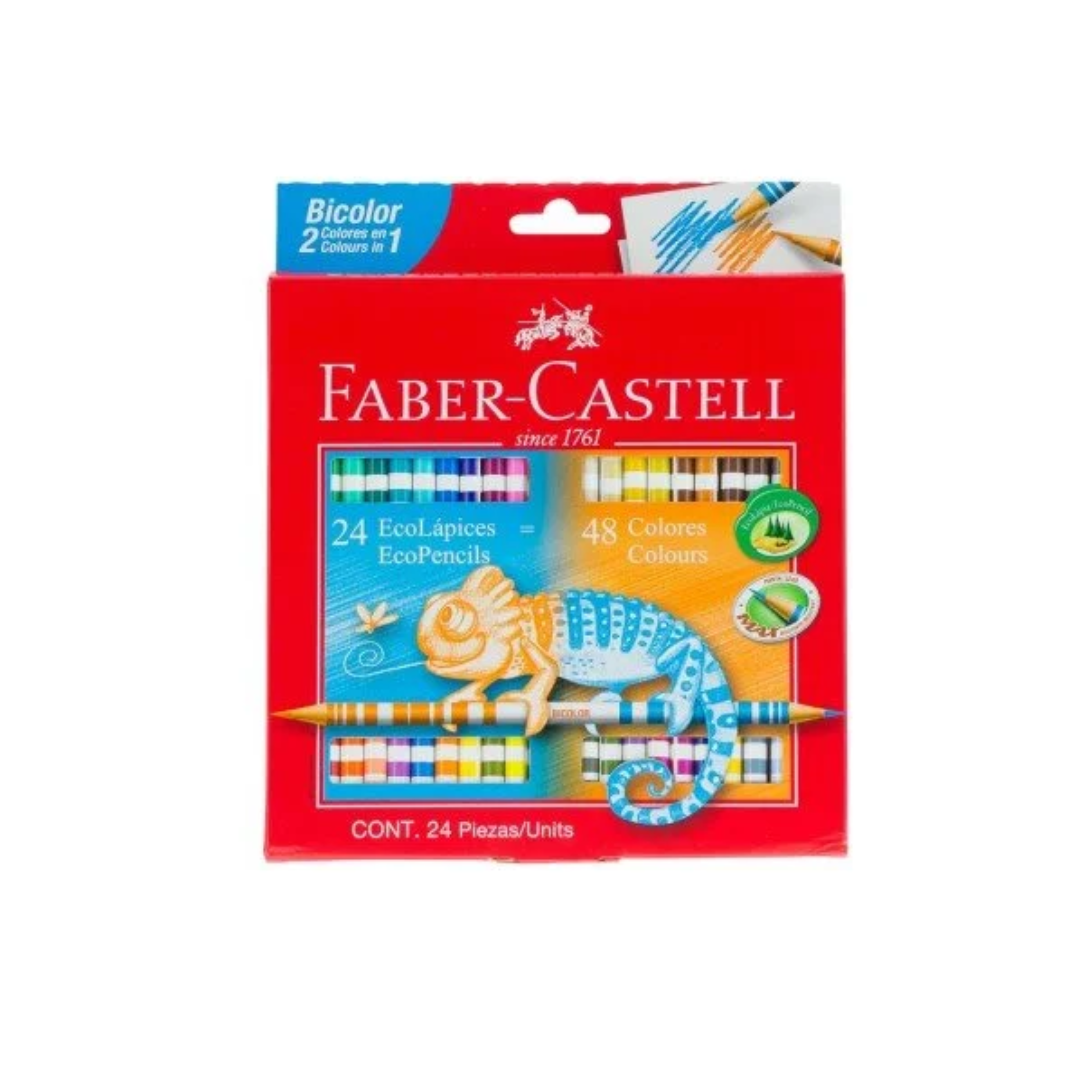 Crayón de madera Faber Castell 120624 bicolor 24-48