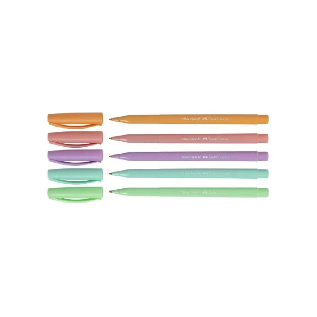 Bolígrafo Faber Castell Trilux Bx5 Colores Pastel (240)