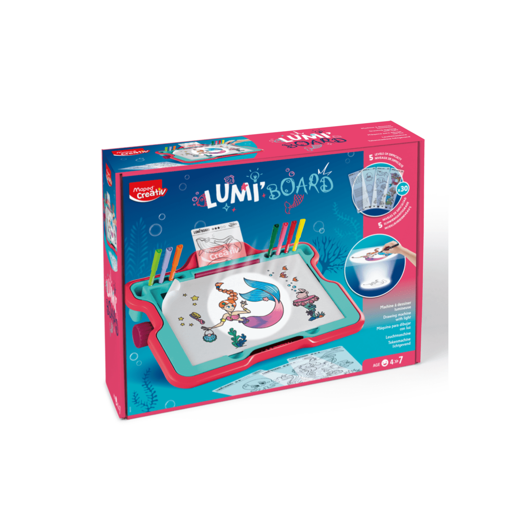 Juego Educativo Lumini Board Sirenas Maquina P/Dibujar Maped
