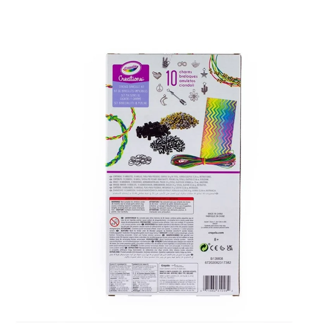 Set Pulceras De Cuentas Y Charms Crayola.
