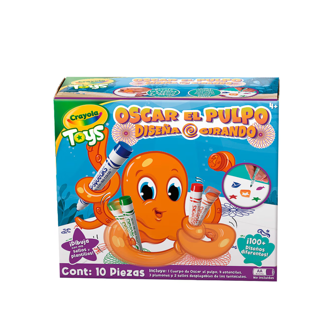 Oscar El Pulpo Diseña Girando Crayola.