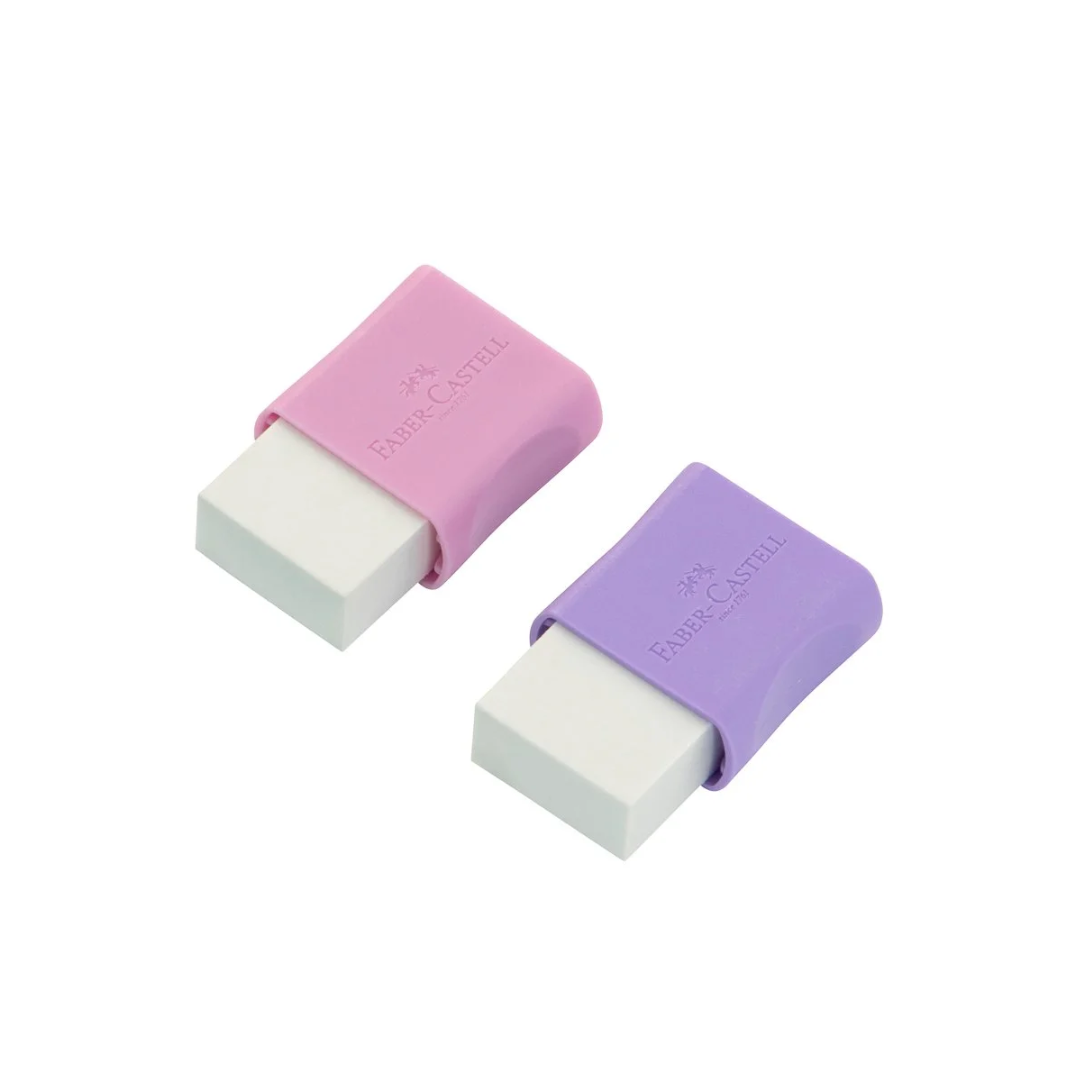 Borrador Escolar Pequeño Protector Plástico Pastel - Faber Castell TK-7024