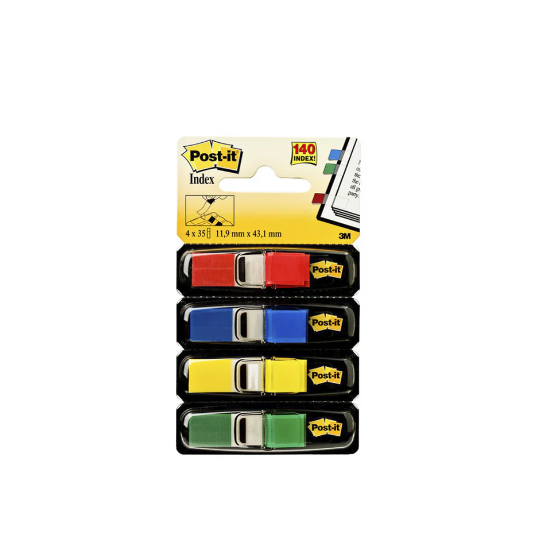 Banderitas post it 6834 con dispensador 4 colores fuertes