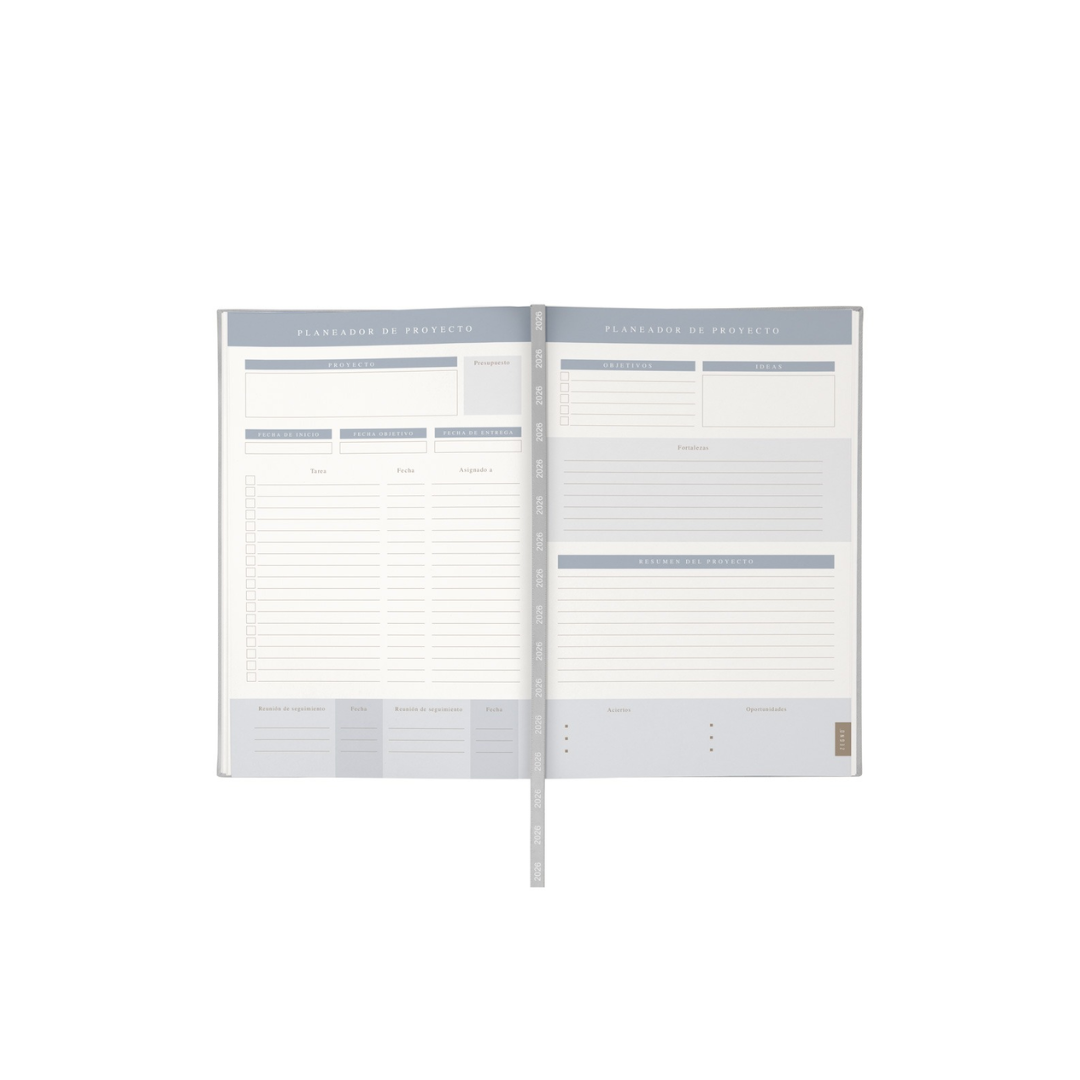 AGENDA DIARIA CLÁSICA 2026 GRIS