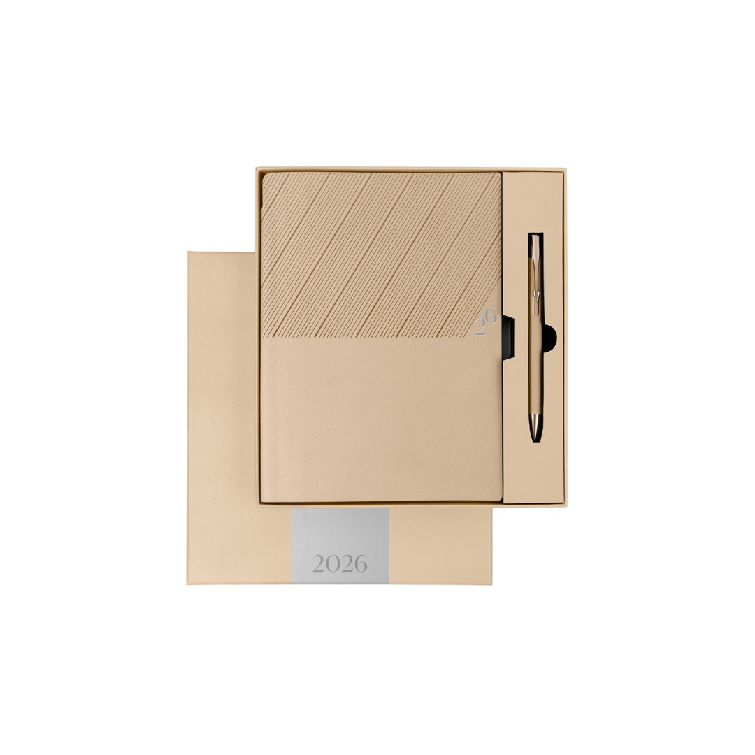 Agenda Clásica Semanal 2026 Beige.