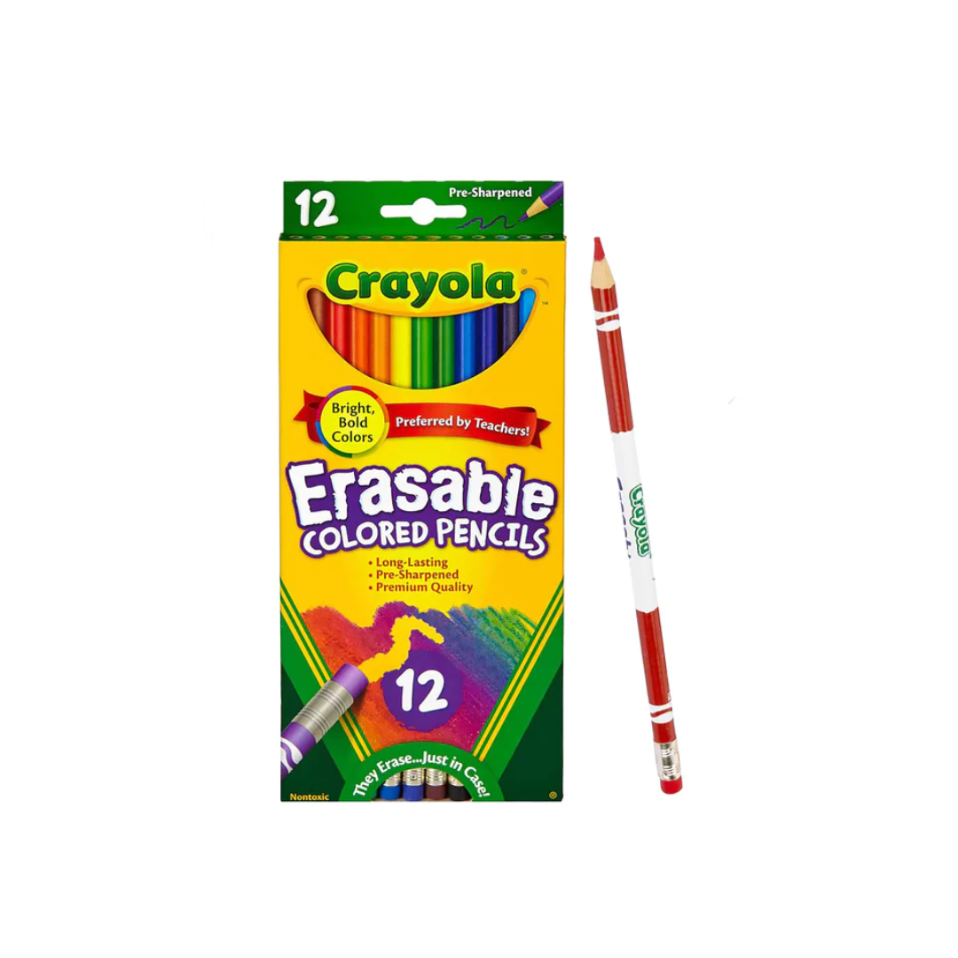 Crayon Madera 12c Largo Erasable Crayola