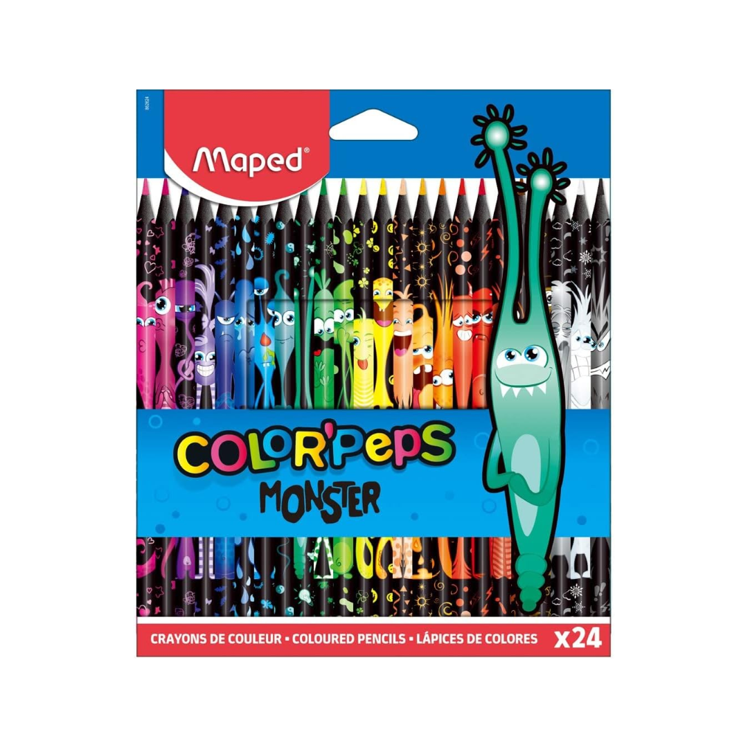Crayón Madera 24 col Largo Monster Maped