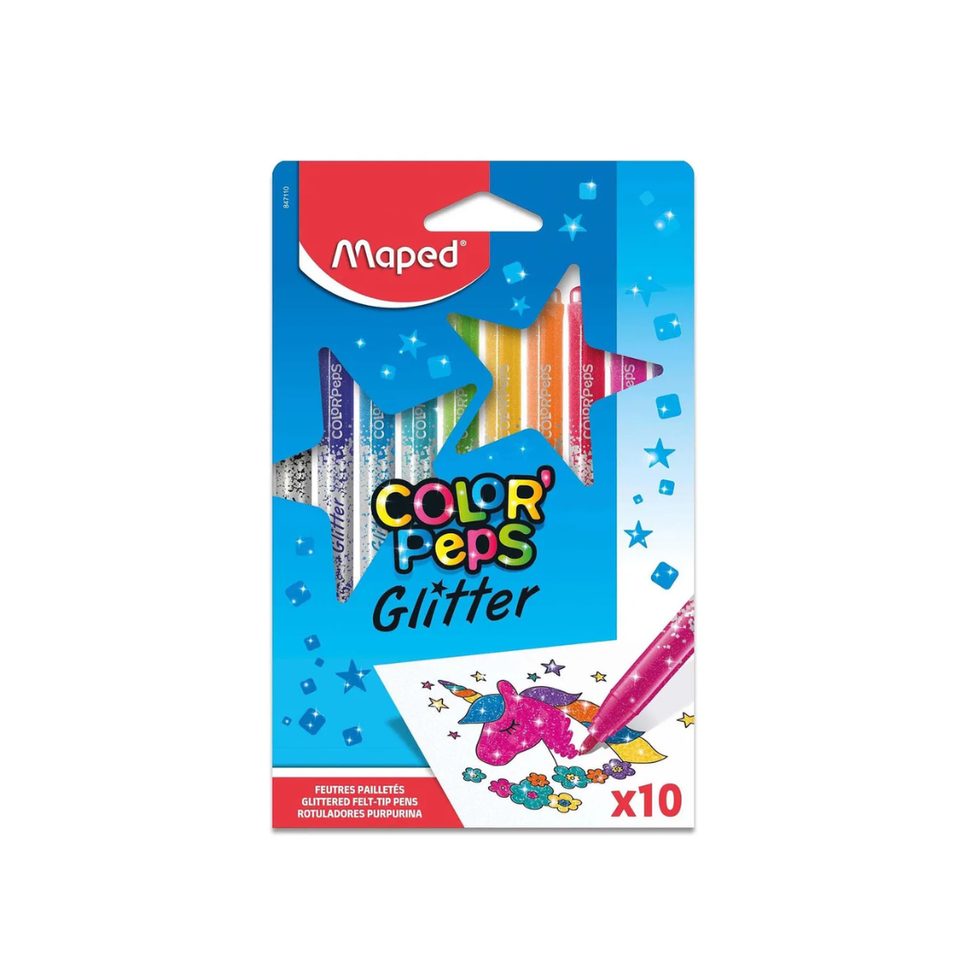 Marcador Estuche 10c Glittel Color Peps Maped