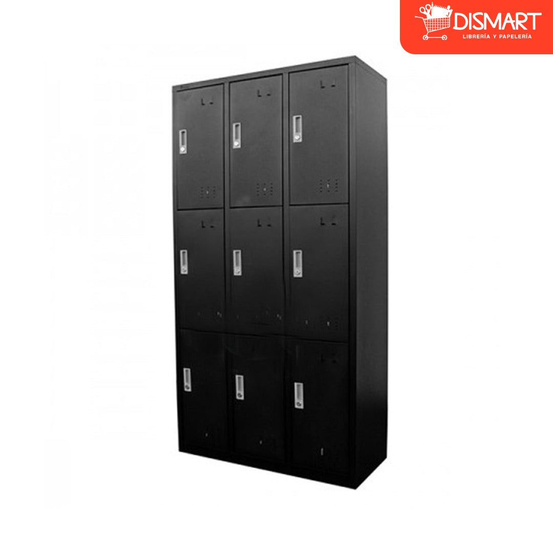 Locker Metálico 9 Puertas y 3 Cuerpos con Aldaba (F-20)