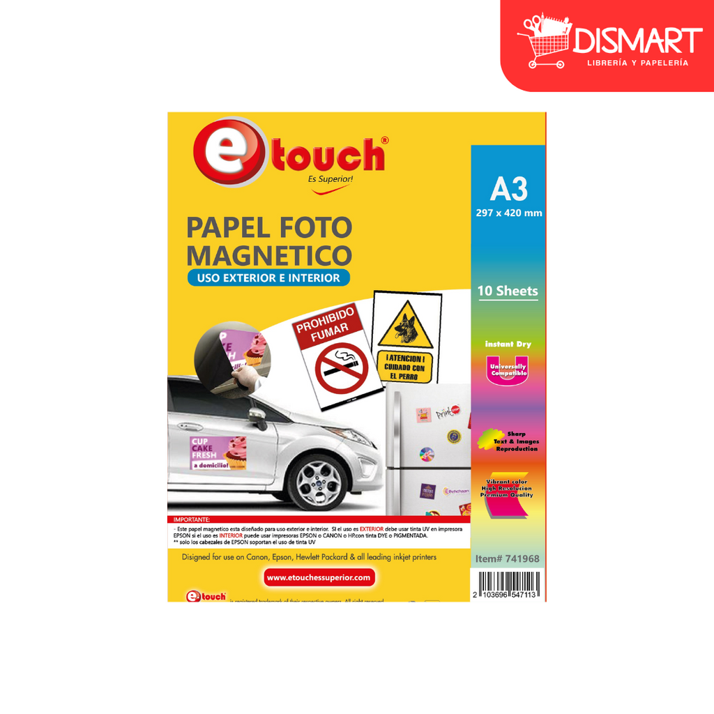 Sublimación: PAPEL FOTO MATTE A3 MAGNETICO EXTERIOR E INTERIOR ETOUCH®