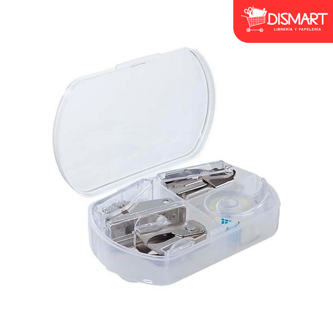 Mini kit de escritorio (engrapadora, perforador, dispensador y sacagrapas)