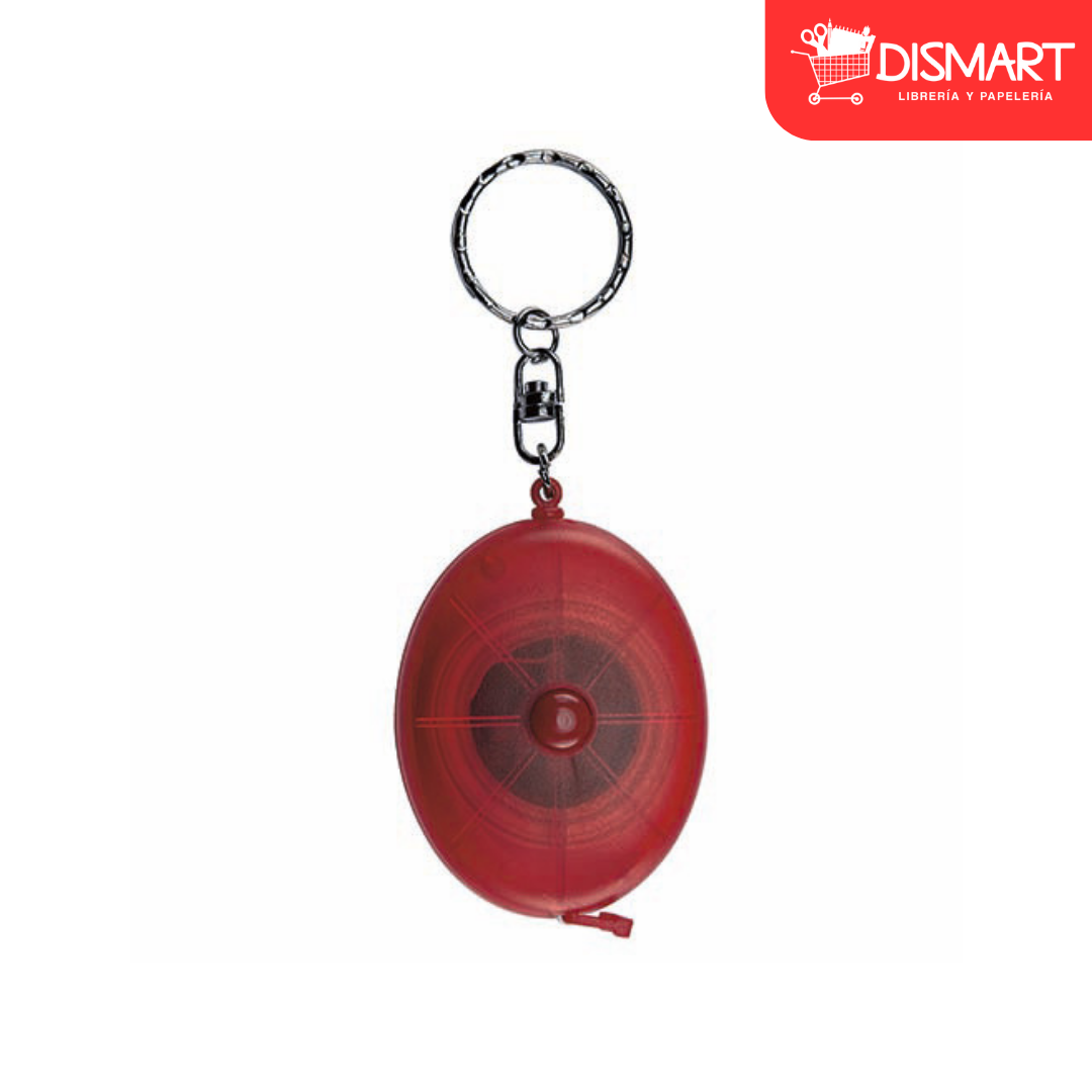 Llavero flexómetro Ovalado Rojo transparente