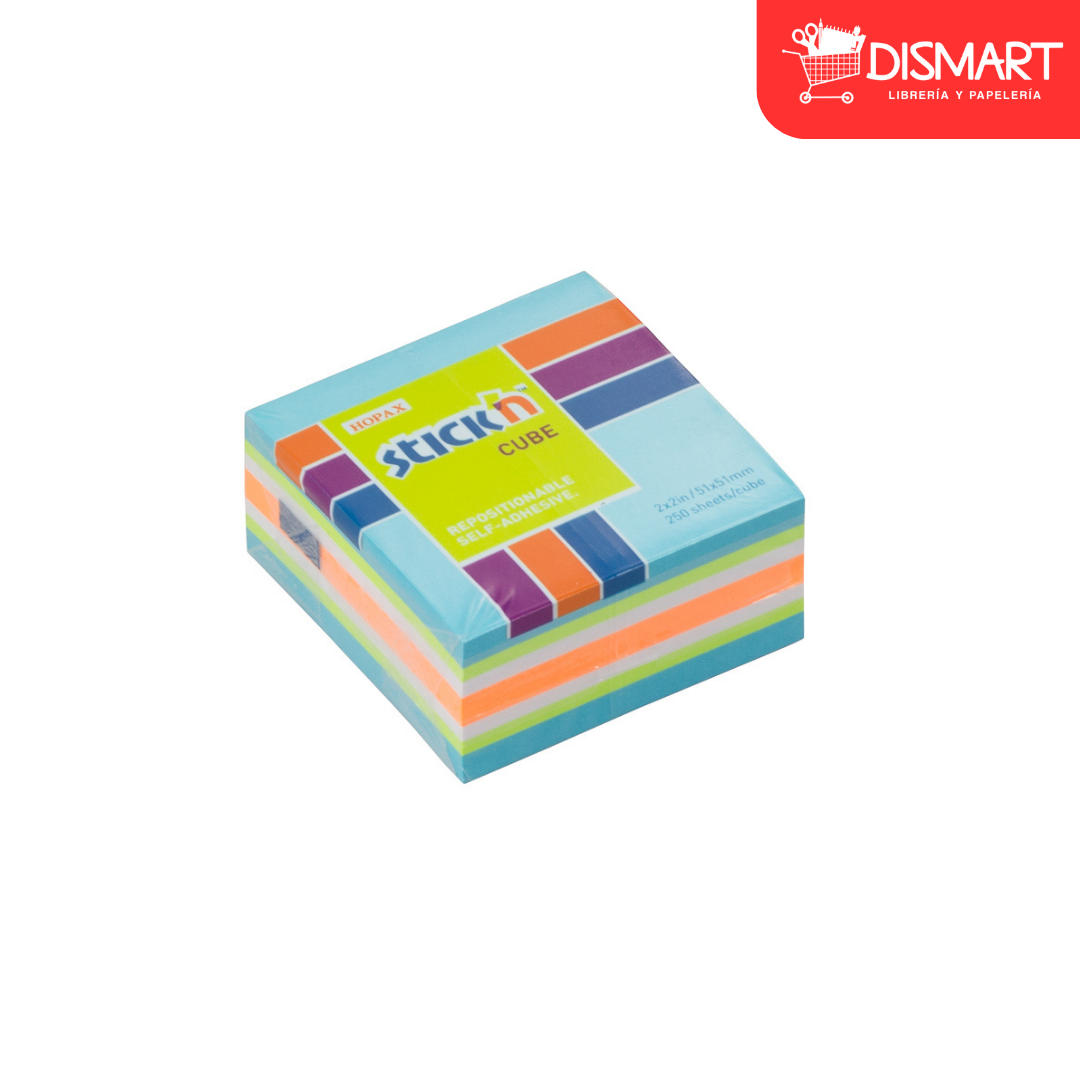 Block stickn 21535 2x2" mini cubo neon tonos celestes