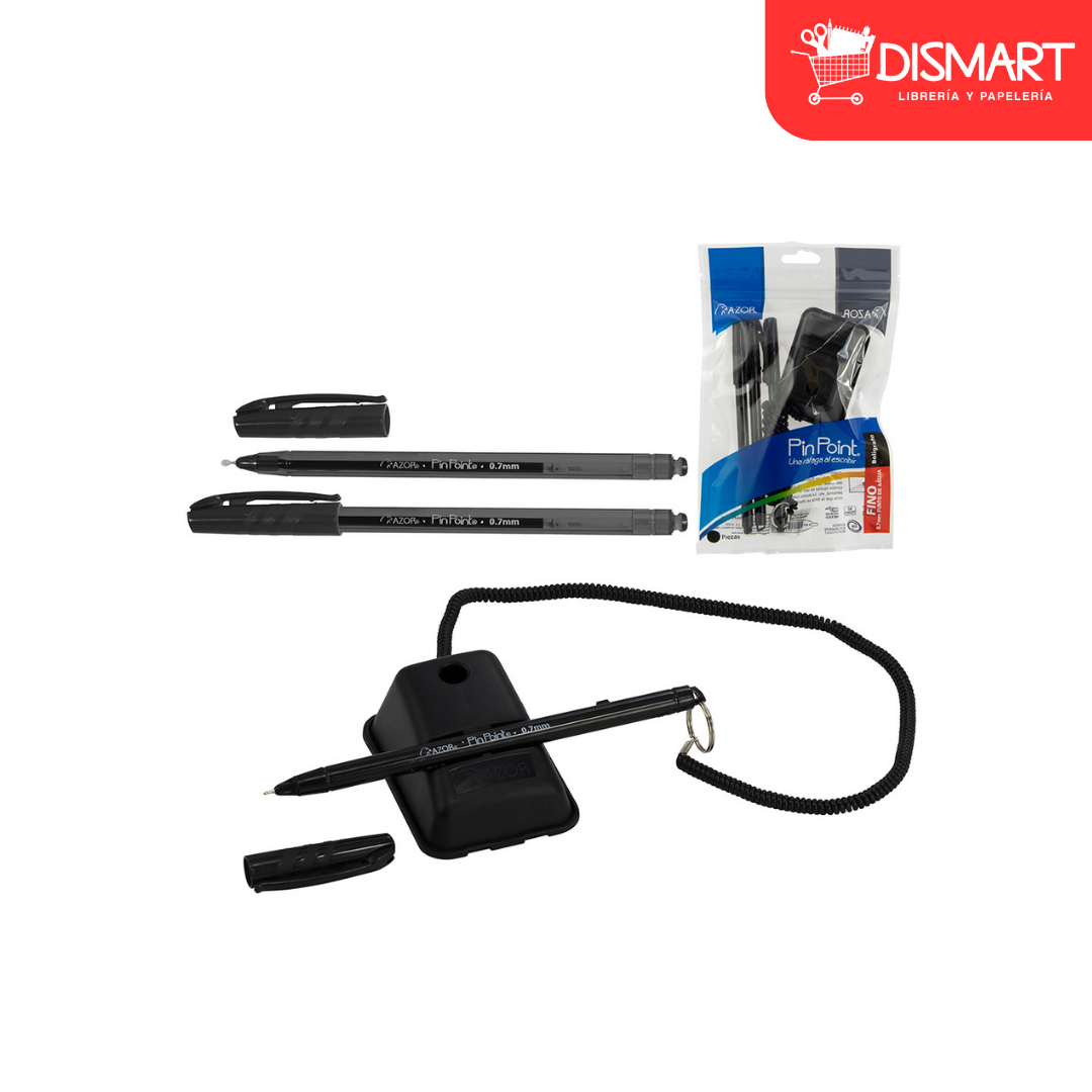 Boligrafo azor 6806 fino 0.7mm base 3 bol negro