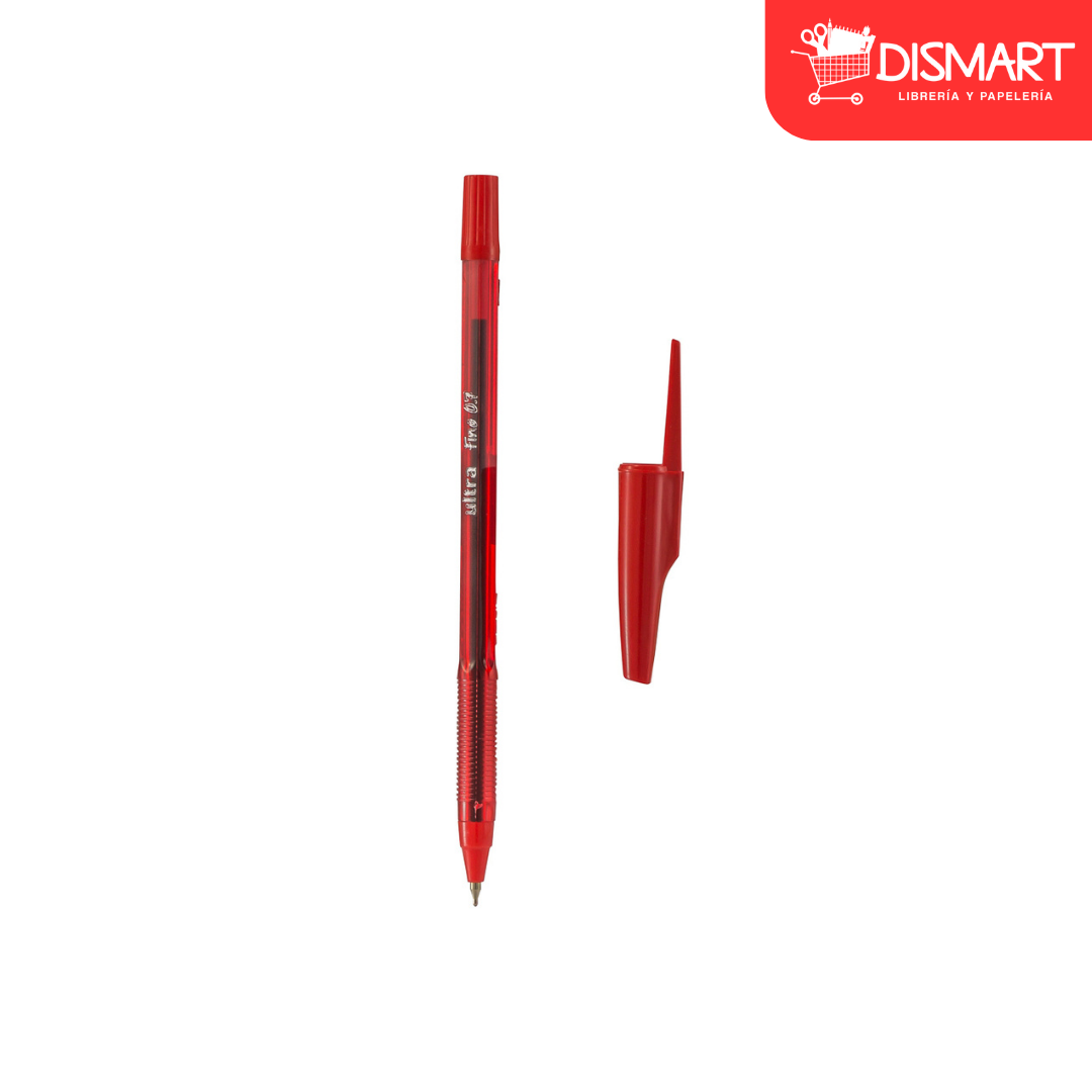 Boligrafo bolik ultra fino 0.7 rojo