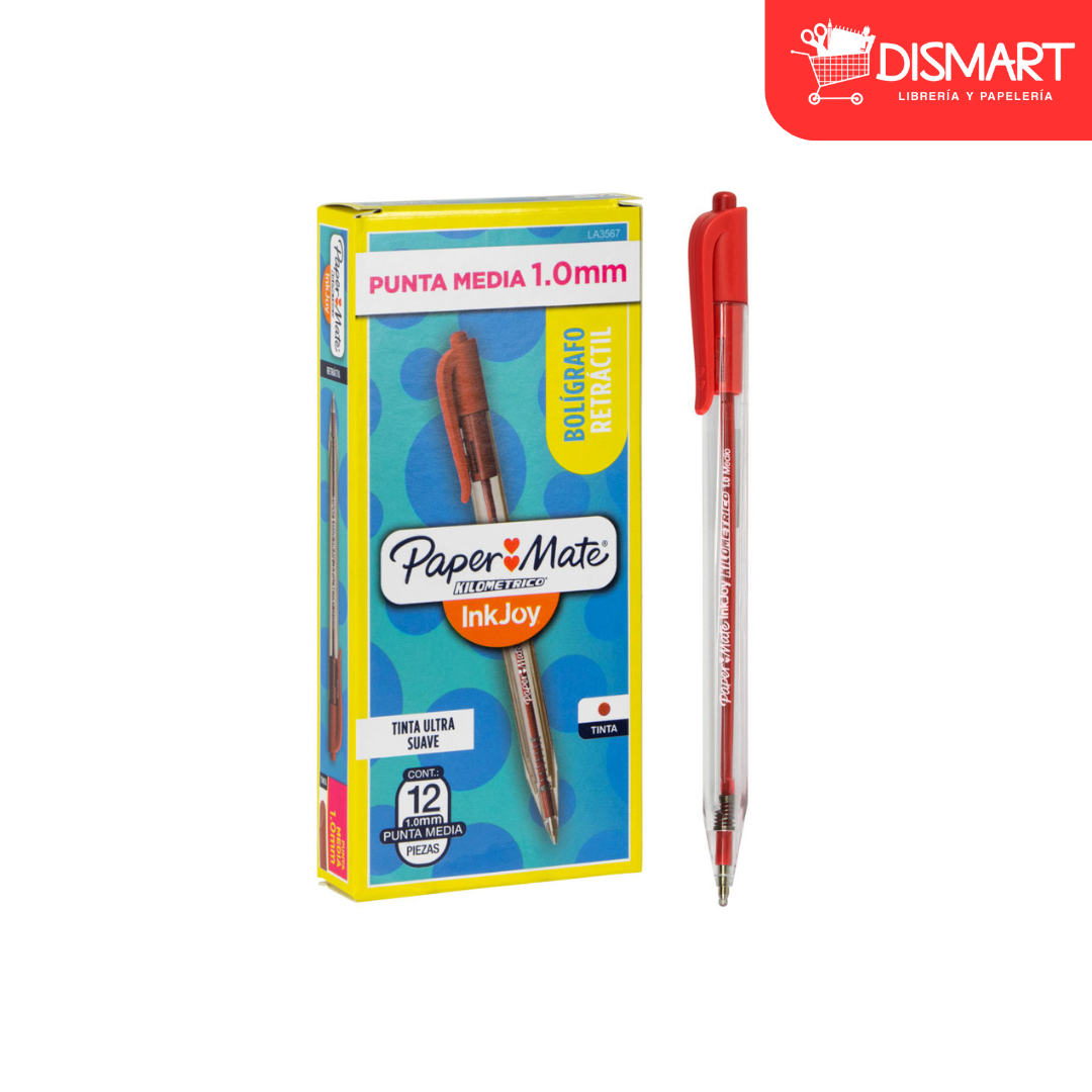 Boligrafo paper mate kilometrico 100 retractil rojo